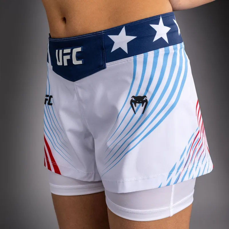 Women's Official UFC Freedom 250 by Venum White Authentic Fight Night Fight Short - Image 5