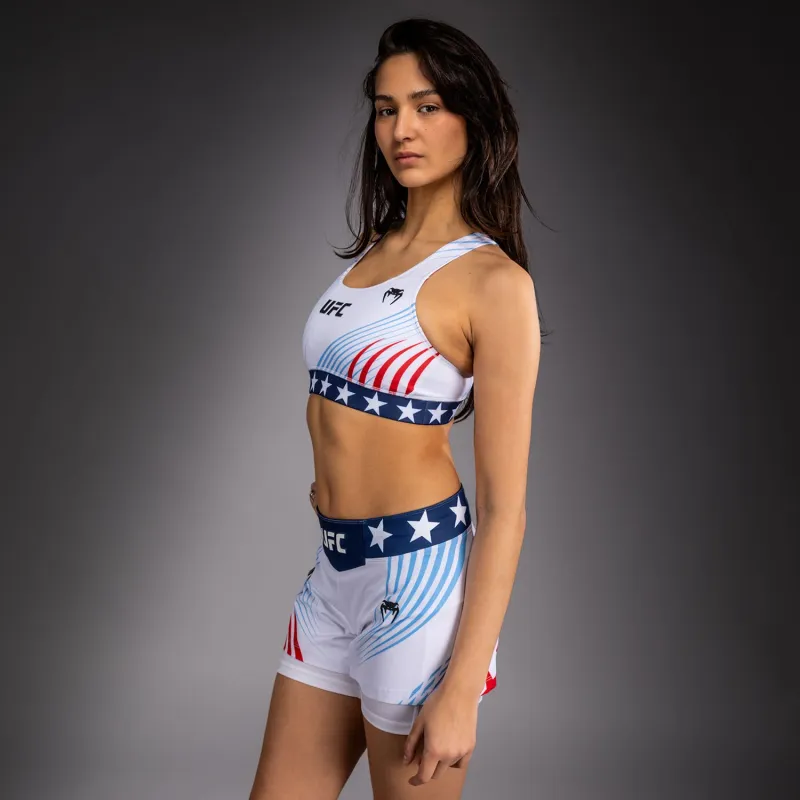 Women's Official UFC Freedom 250 by Venum White Authentic Fight Night Sports Bra - Image 2