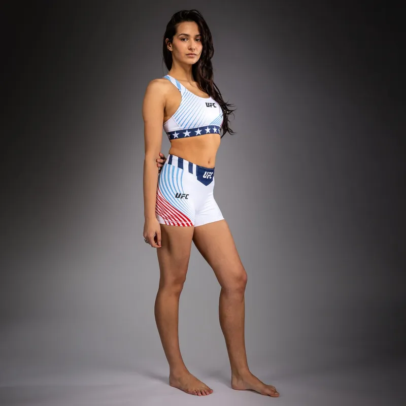 Women's Official UFC Freedom 250 by Venum White Personalized Authentic Short Fit Vale Tudo Short - Image 5