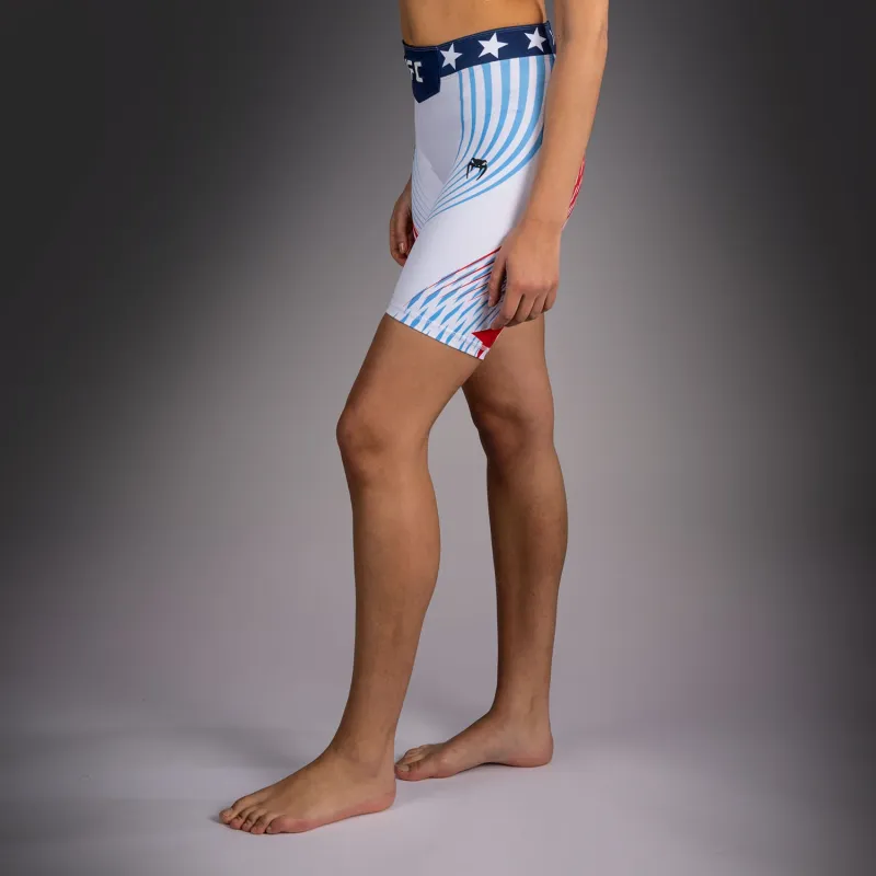 Women's UFC Freedom 250 by Venum White Personalized Authentic Long Fit Vale Tudo Short - Image 3